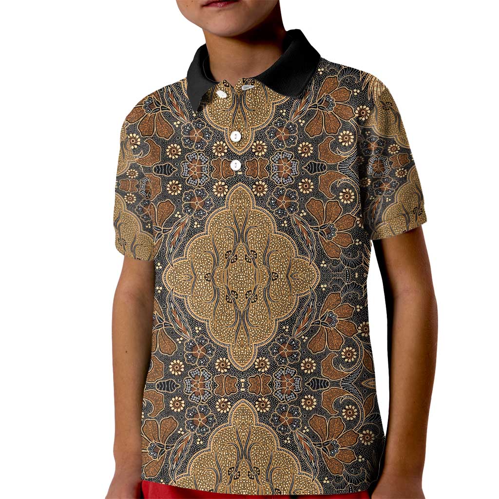 Madiba Nelson Mandela Kid Polo Shirt Indonesia Batik Earthy Brown - Wonder Print Shop