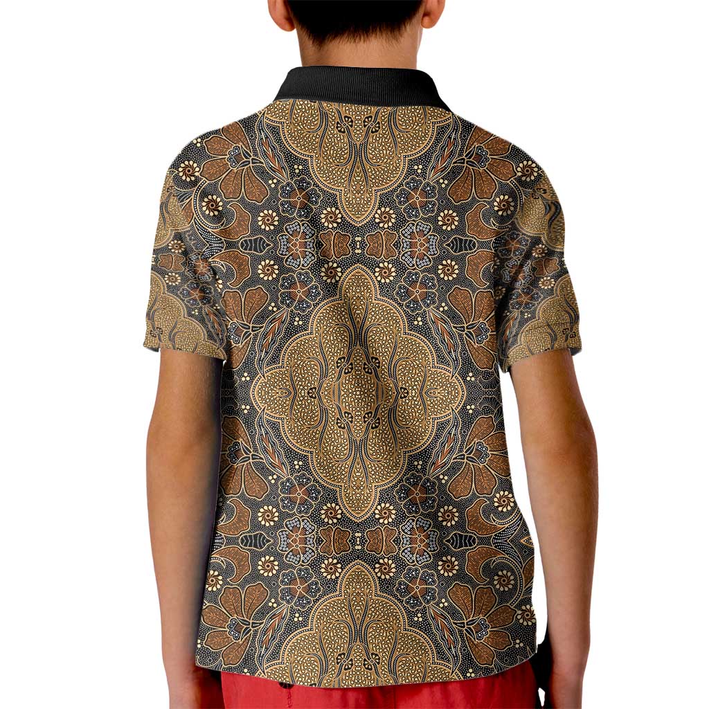 Madiba Nelson Mandela Kid Polo Shirt Indonesia Batik Earthy Brown - Wonder Print Shop