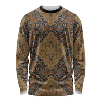 Madiba Nelson Mandela Long Sleeve Shirt Indonesia Batik Earthy Brown - Wonder Print Shop