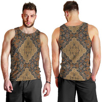 Madiba Nelson Mandela Men Tank Top Indonesia Batik Earthy Brown - Wonder Print Shop