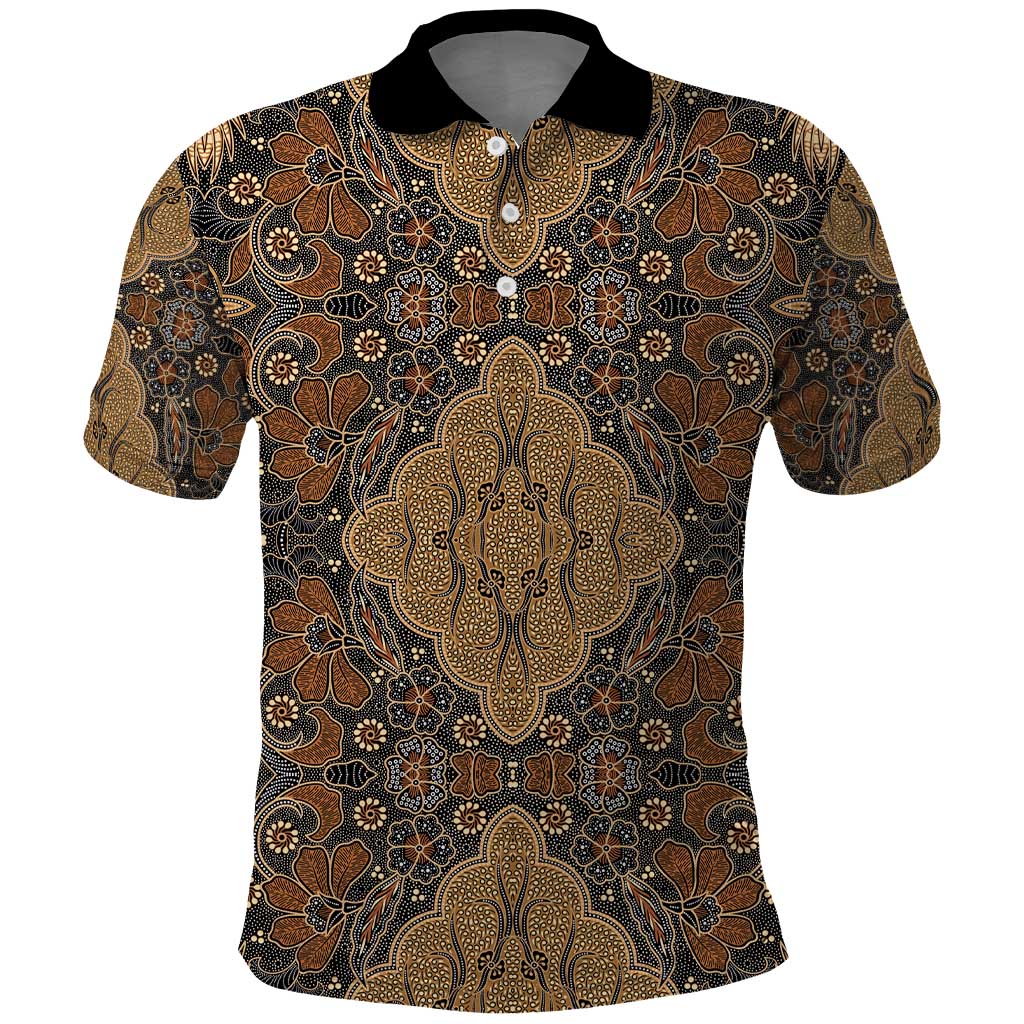 Madiba Nelson Mandela Polo Shirt Indonesia Batik Earthy Brown - Wonder Print Shop
