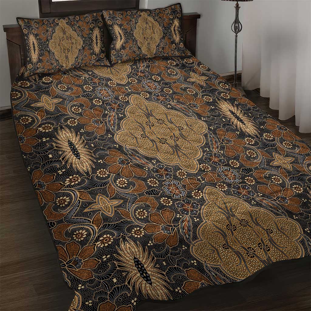Madiba Nelson Mandela Quilt Bed Set Indonesia Batik Earthy Brown - Wonder Print Shop