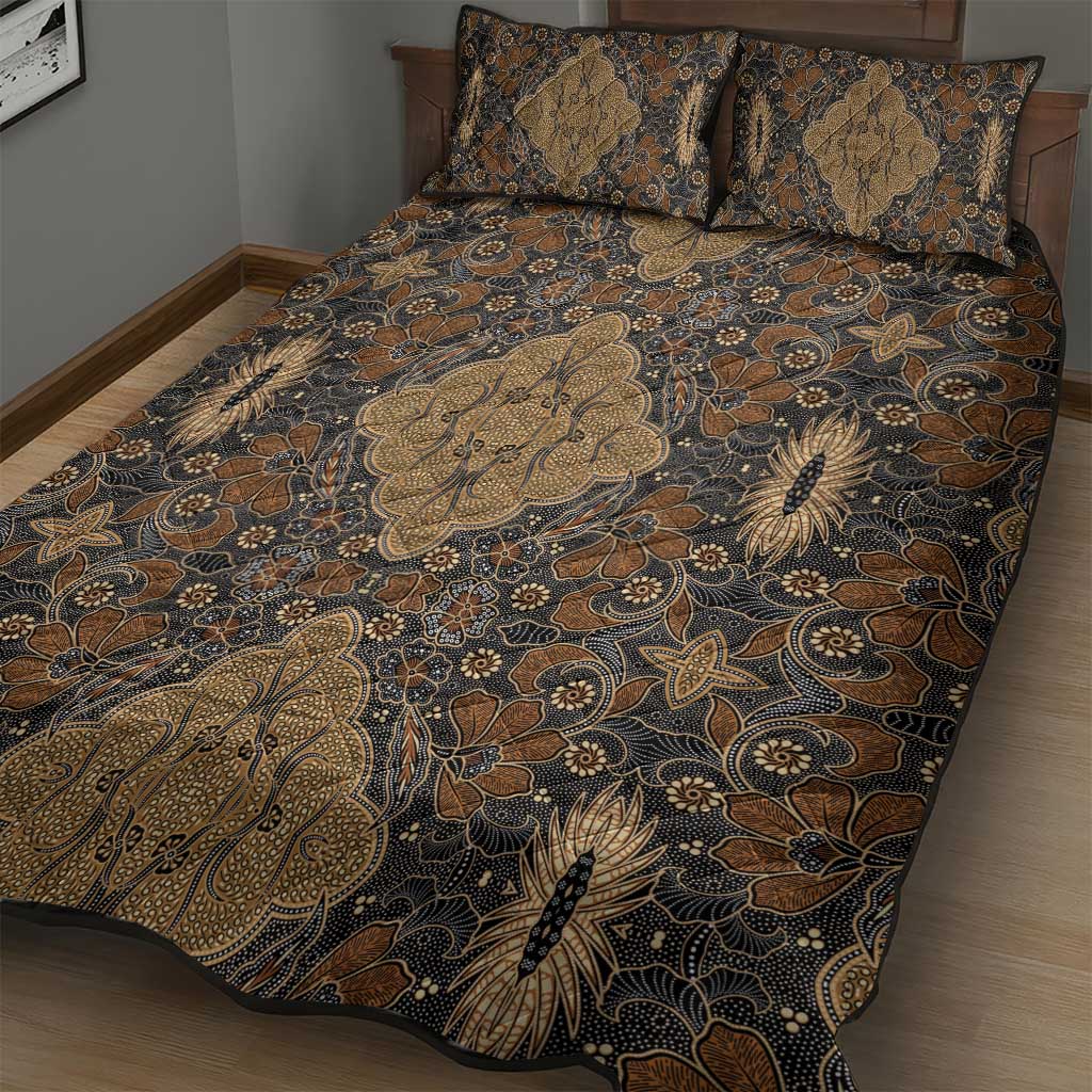 Madiba Nelson Mandela Quilt Bed Set Indonesia Batik Earthy Brown - Wonder Print Shop
