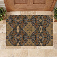 Madiba Nelson Mandela Rubber Doormat Indonesia Batik Earthy Brown - Wonder Print Shop