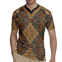 Madiba Nelson Mandela Rugby Jersey Indonesia Batik Earthy Brown - Wonder Print Shop