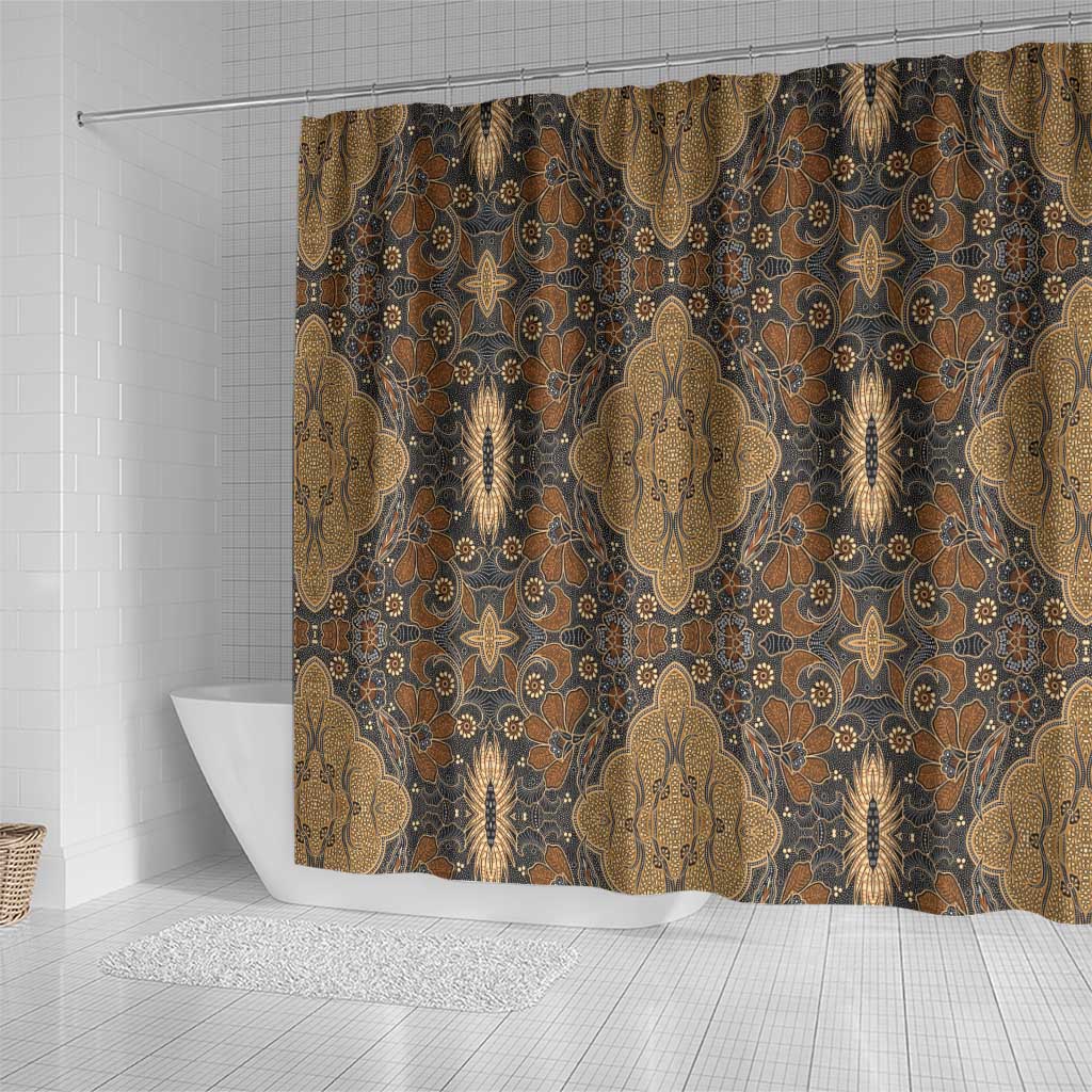 Madiba Nelson Mandela Shower Curtain Indonesia Batik Earthy Brown - Wonder Print Shop