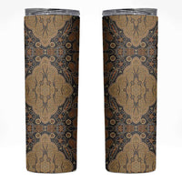 Madiba Nelson Mandela Skinny Tumbler Indonesia Batik Earthy Brown - Wonder Print Shop