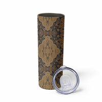 Madiba Nelson Mandela Skinny Tumbler Indonesia Batik Earthy Brown - Wonder Print Shop