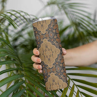 Madiba Nelson Mandela Skinny Tumbler Indonesia Batik Earthy Brown - Wonder Print Shop