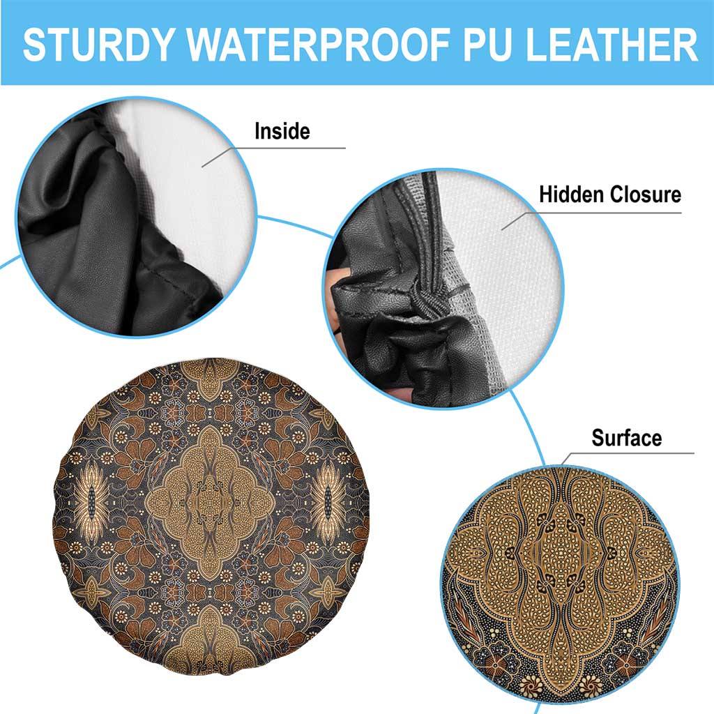 Madiba Nelson Mandela Spare Tire Cover Indonesia Batik Earthy Brown - Wonder Print Shop