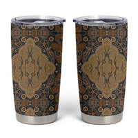 Madiba Nelson Mandela Tumbler Cup Indonesia Batik Earthy Brown - Wonder Print Shop