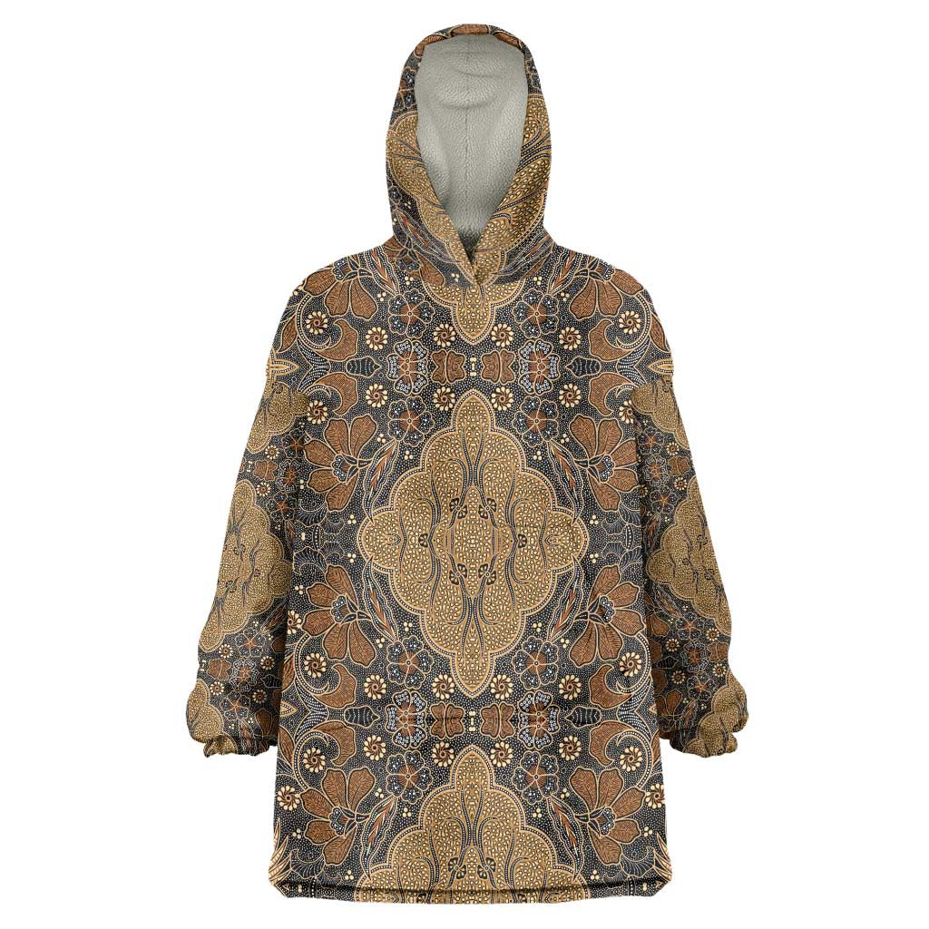 Madiba Nelson Mandela Wearable Blanket Hoodie Indonesia Batik Earthy Brown - Wonder Print Shop