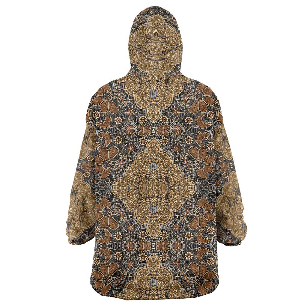 Madiba Nelson Mandela Wearable Blanket Hoodie Indonesia Batik Earthy Brown - Wonder Print Shop