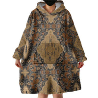Madiba Nelson Mandela Wearable Blanket Hoodie Indonesia Batik Earthy Brown - Wonder Print Shop