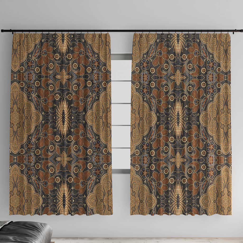 Madiba Nelson Mandela Window Curtain Indonesia Batik Earthy Brown - Wonder Print Shop