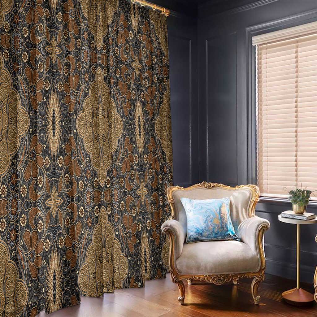 Madiba Nelson Mandela Window Curtain Indonesia Batik Earthy Brown - Wonder Print Shop