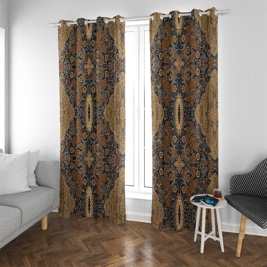 Madiba Nelson Mandela Window Curtain Indonesia Batik Earthy Brown - Wonder Print Shop
