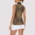 Madiba Nelson Mandela Women Sleeveless Polo Shirt Indonesia Batik Earthy Brown - Wonder Print Shop