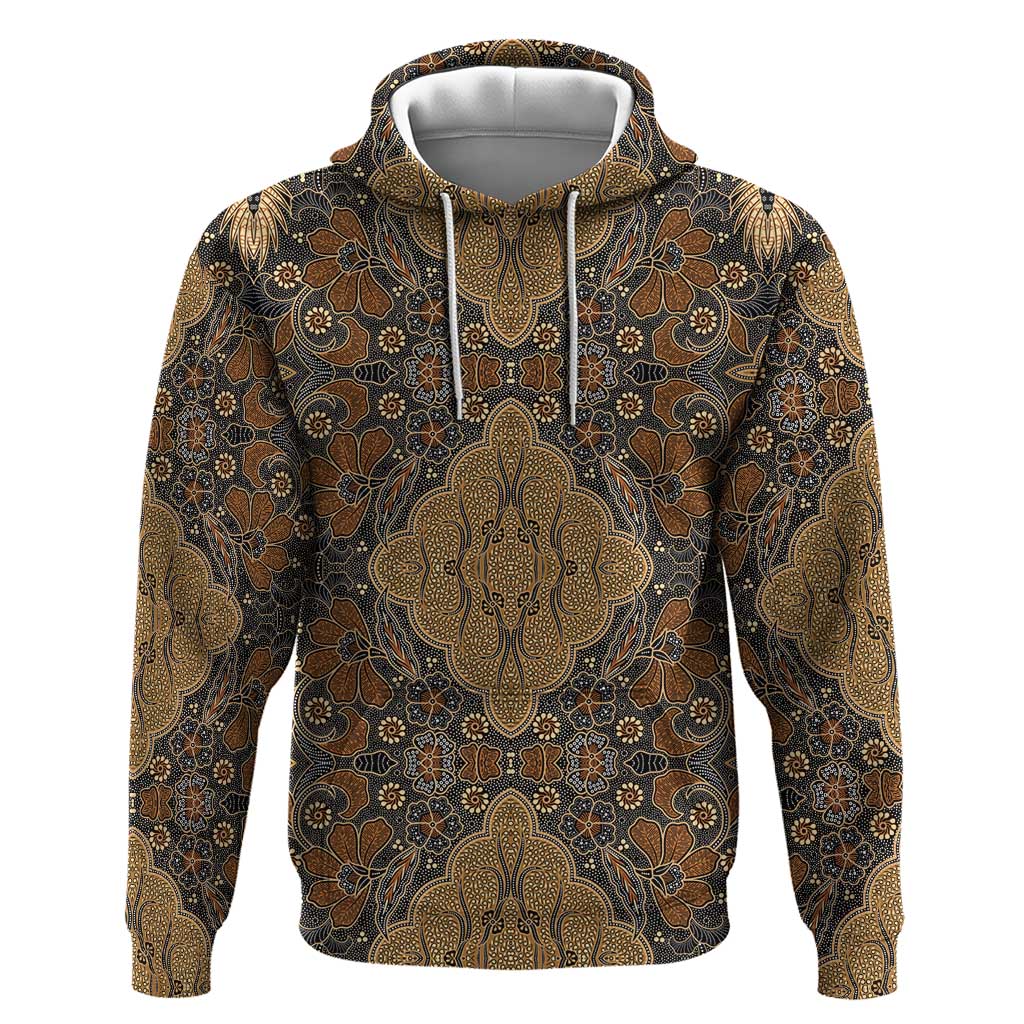 Madiba Nelson Mandela Zip Hoodie Indonesia Batik Earthy Brown - Wonder Print Shop