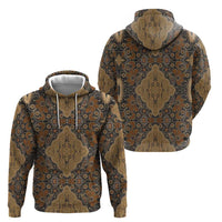 Madiba Nelson Mandela Zip Hoodie Indonesia Batik Earthy Brown - Wonder Print Shop