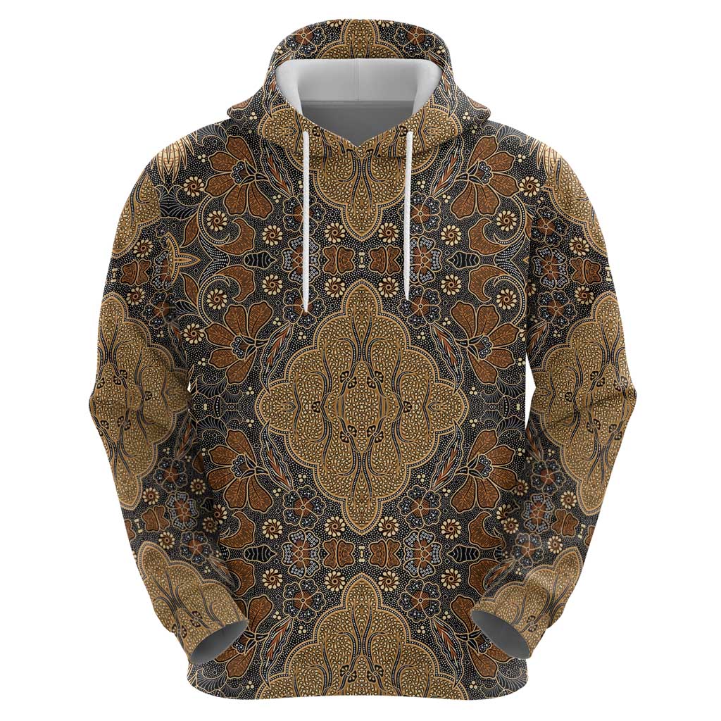 Madiba Nelson Mandela Zip Hoodie Indonesia Batik Earthy Brown - Wonder Print Shop