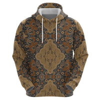 Madiba Nelson Mandela Zip Hoodie Indonesia Batik Earthy Brown - Wonder Print Shop