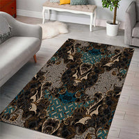 Madiba Nelson Mandela Area Rug Indonesia Batik Black - Wonder Print Shop