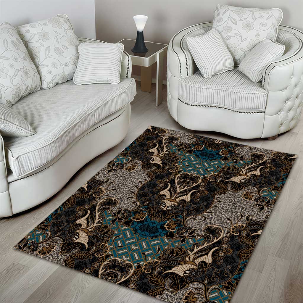 Madiba Nelson Mandela Area Rug Indonesia Batik Black - Wonder Print Shop