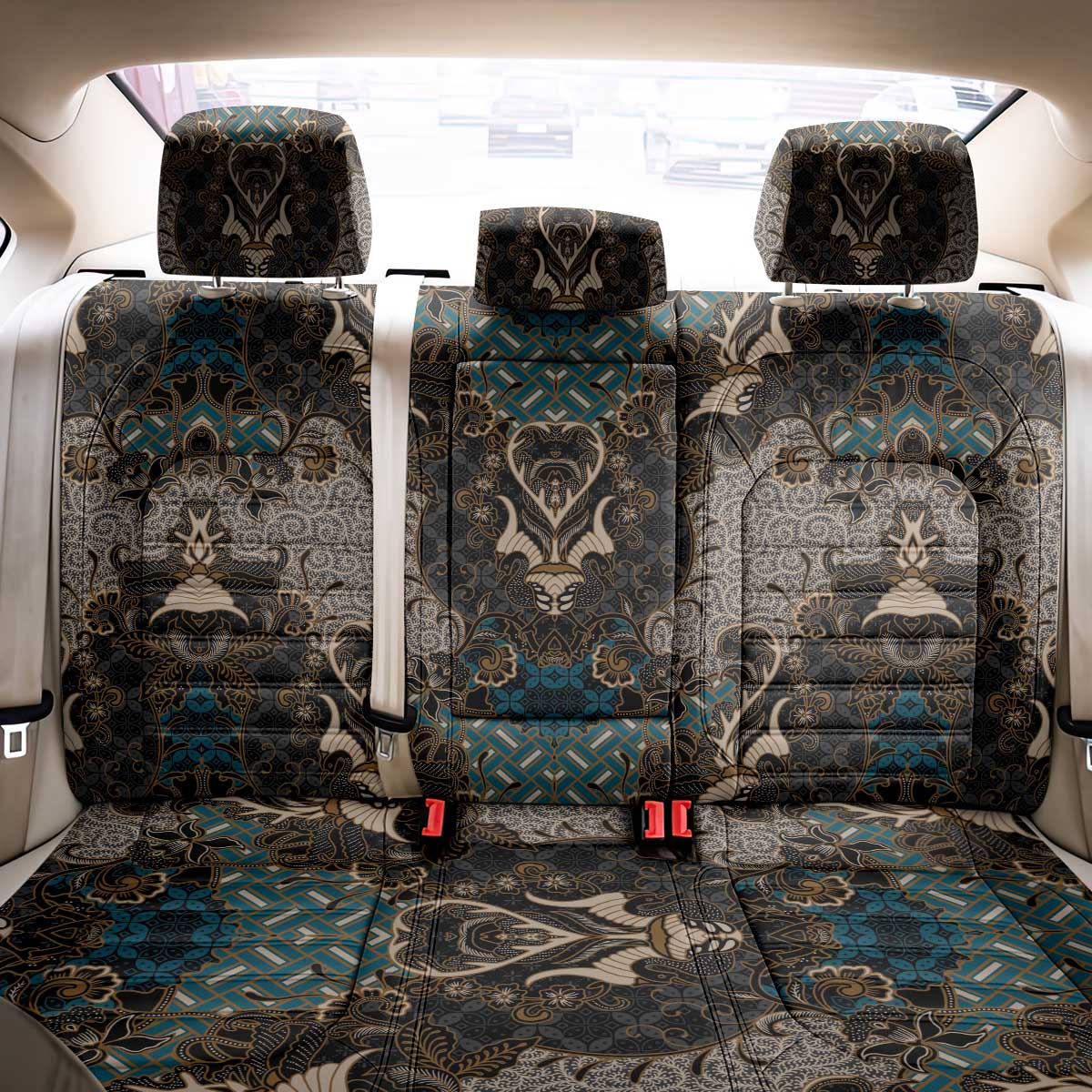 Madiba Nelson Mandela Back Car Seat Cover Indonesia Batik Black - Wonder Print Shop