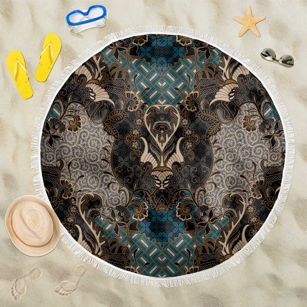 Madiba Nelson Mandela Beach Blanket Indonesia Batik Black - Wonder Print Shop