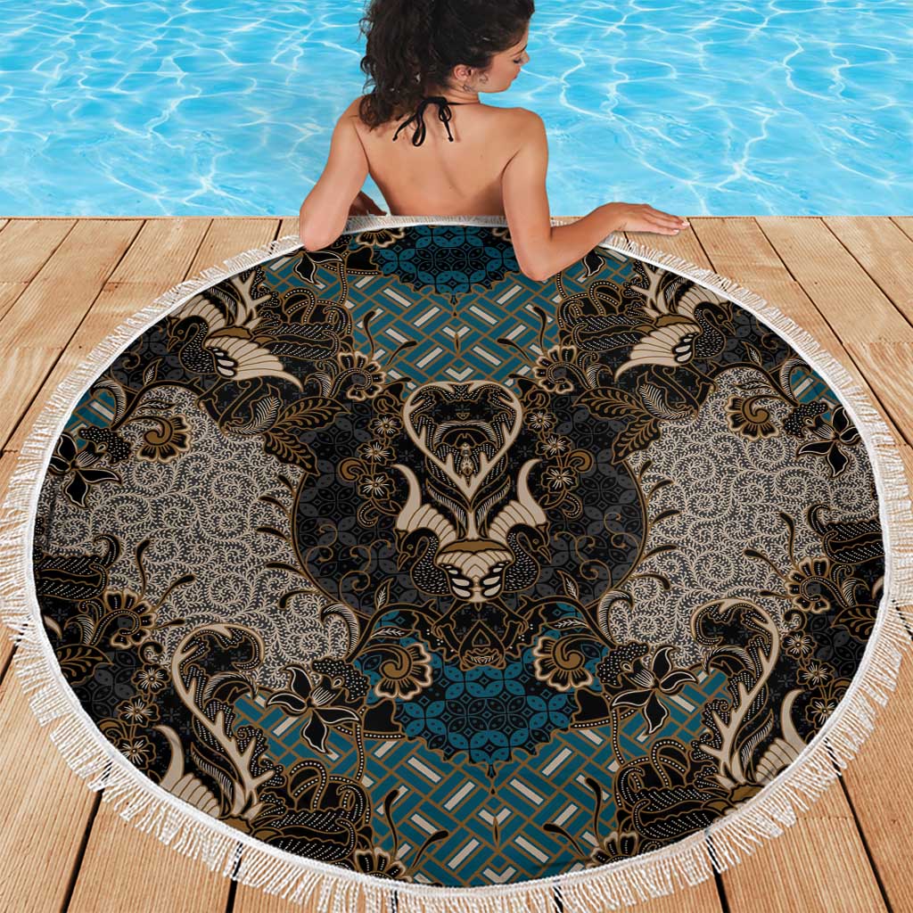 Madiba Nelson Mandela Beach Blanket Indonesia Batik Black - Wonder Print Shop