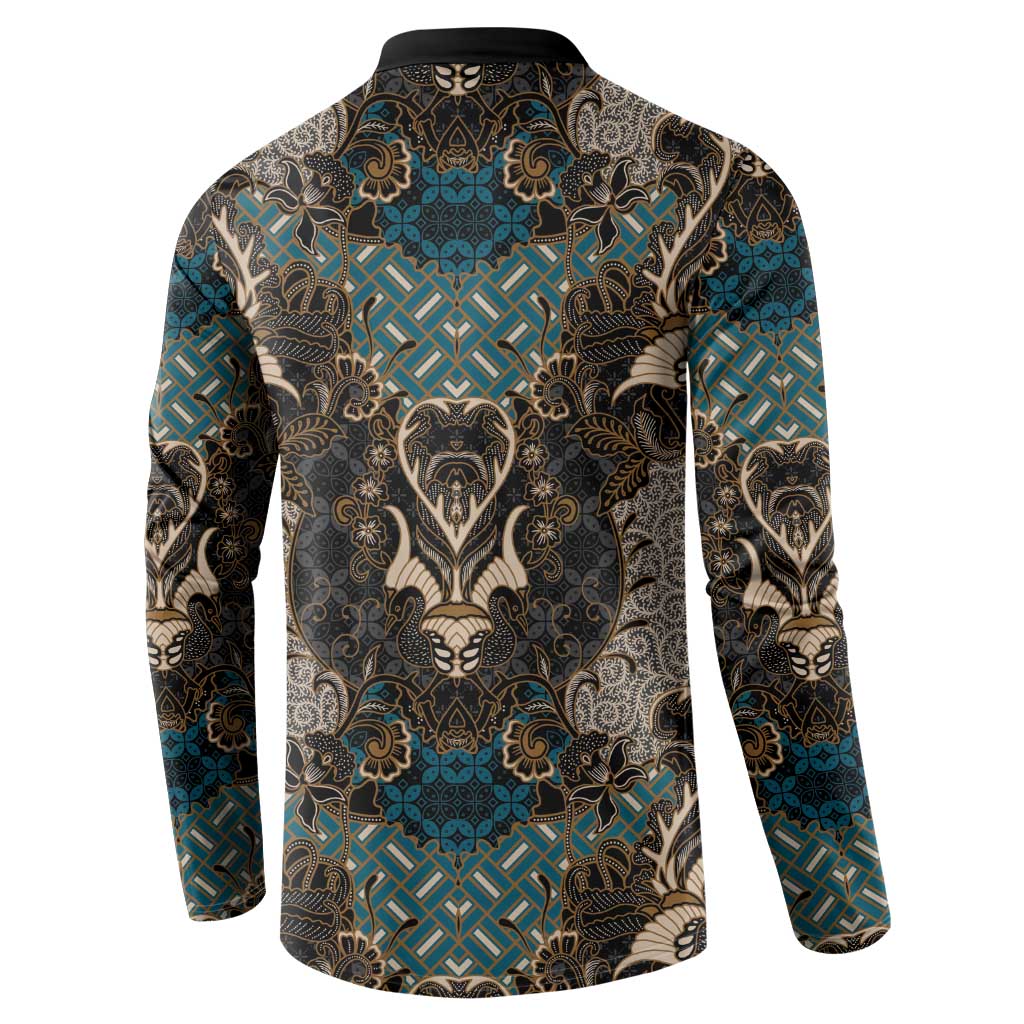 Madiba Nelson Mandela Button Sweatshirt Indonesia Batik Black - Wonder Print Shop