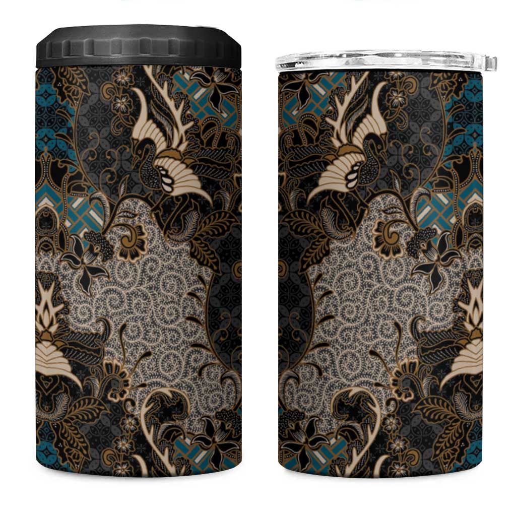Madiba Nelson Mandela 4 in 1 Can Cooler Tumbler Indonesia Batik Black - Wonder Print Shop