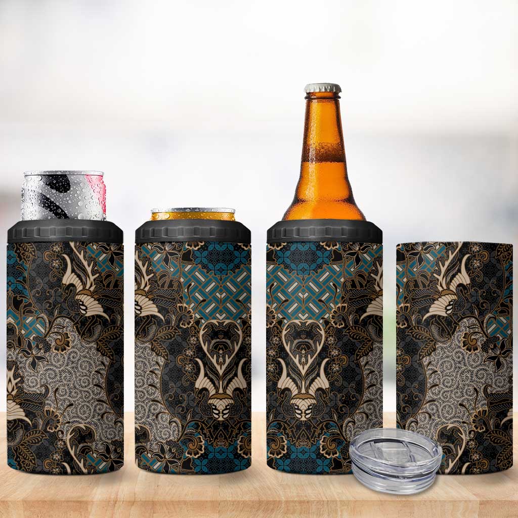 Madiba Nelson Mandela 4 in 1 Can Cooler Tumbler Indonesia Batik Black - Wonder Print Shop