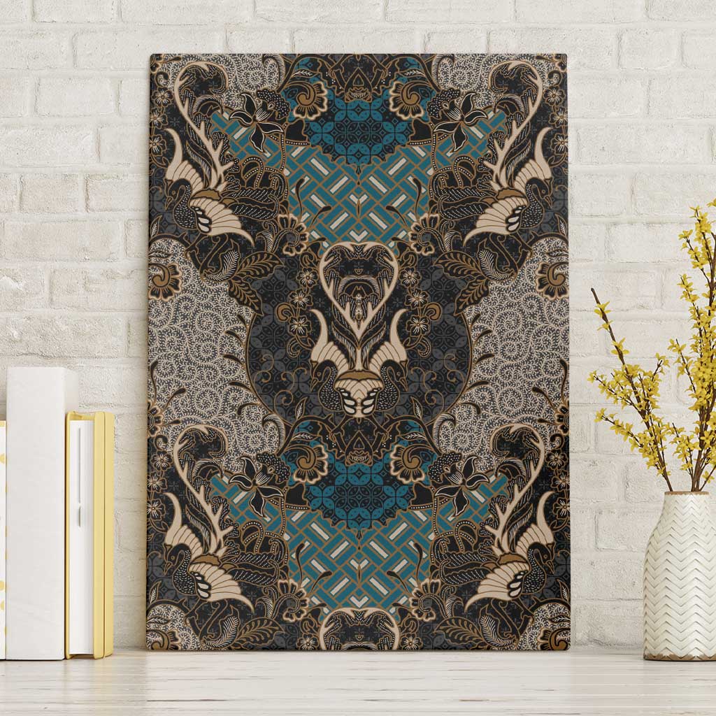 Madiba Nelson Mandela Canvas Wall Art Indonesia Batik Black - Wonder Print Shop