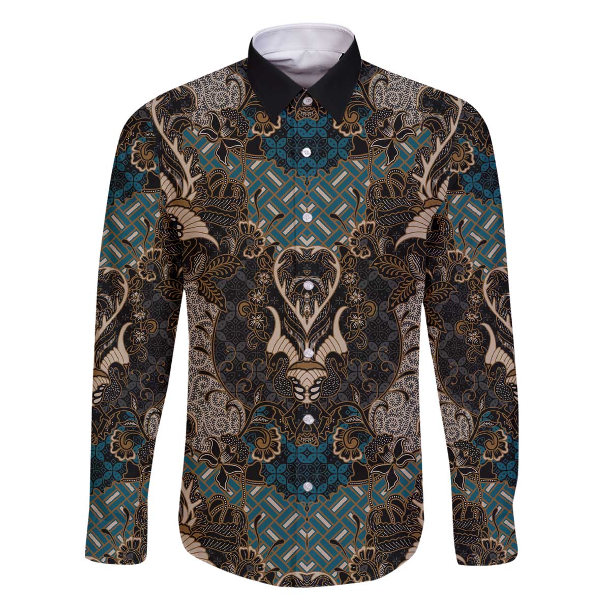 Madiba Nelson Mandela Family Matching Off The Shoulder Long Sleeve Dress and Hawaiian Shirt Indonesia Batik Black - Wonder Print Shop