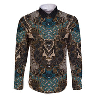 Madiba Nelson Mandela Family Matching Off The Shoulder Long Sleeve Dress and Hawaiian Shirt Indonesia Batik Black - Wonder Print Shop