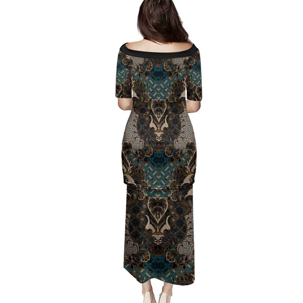 Madiba Nelson Mandela Family Matching Puletasi and Hawaiian Shirt Indonesia Batik Black - Wonder Print Shop