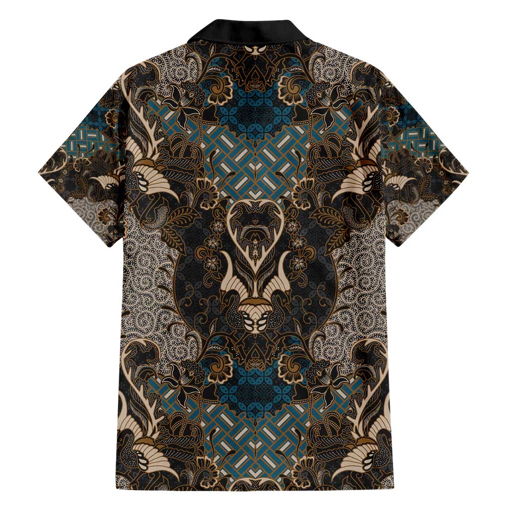 Madiba Nelson Mandela Family Matching Short Sleeve Bodycon Dress and Hawaiian Shirt Indonesia Batik Black - Wonder Print Shop