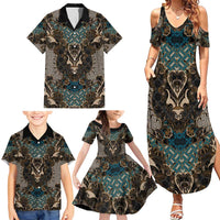 Madiba Nelson Mandela Family Matching Summer Maxi Dress and Hawaiian Shirt Indonesia Batik Black - Wonder Print Shop