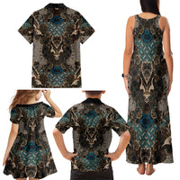Madiba Nelson Mandela Family Matching Tank Maxi Dress and Hawaiian Shirt Indonesia Batik Black - Wonder Print Shop