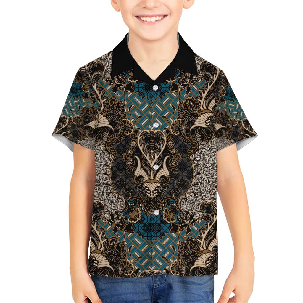 Madiba Nelson Mandela Family Matching Tank Maxi Dress and Hawaiian Shirt Indonesia Batik Black - Wonder Print Shop