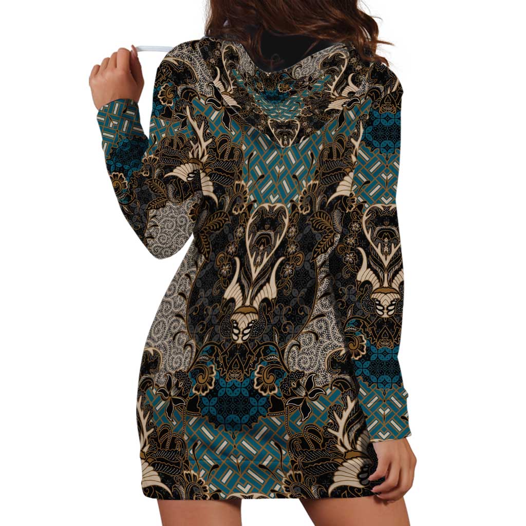 Madiba Nelson Mandela Hoodie Dress Indonesia Batik Black - Wonder Print Shop