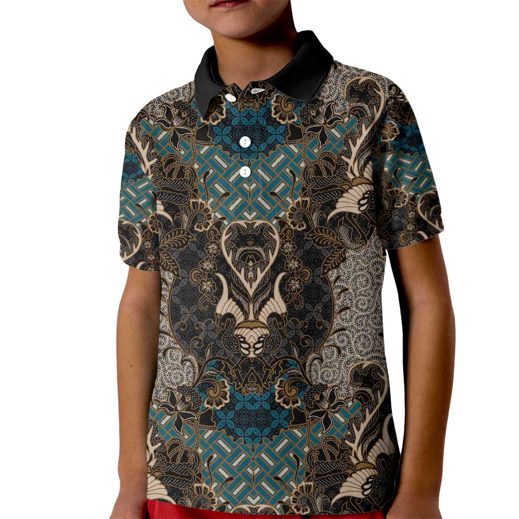 Madiba Nelson Mandela Kid Polo Shirt Indonesia Batik Black - Wonder Print Shop