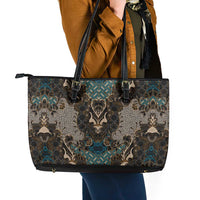 Madiba Nelson Mandela Leather Tote Bag Indonesia Batik Black - Wonder Print Shop