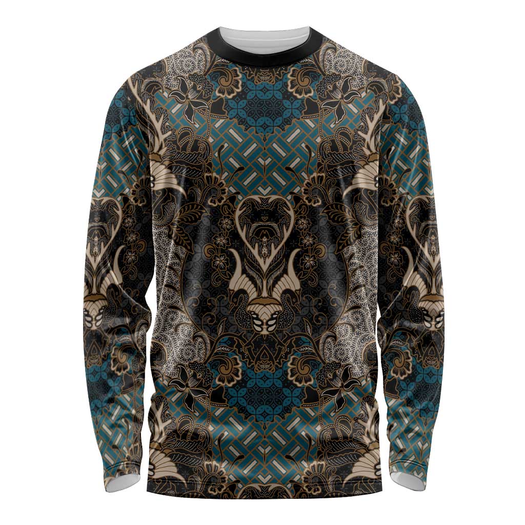 Madiba Nelson Mandela Long Sleeve Shirt Indonesia Batik Black - Wonder Print Shop