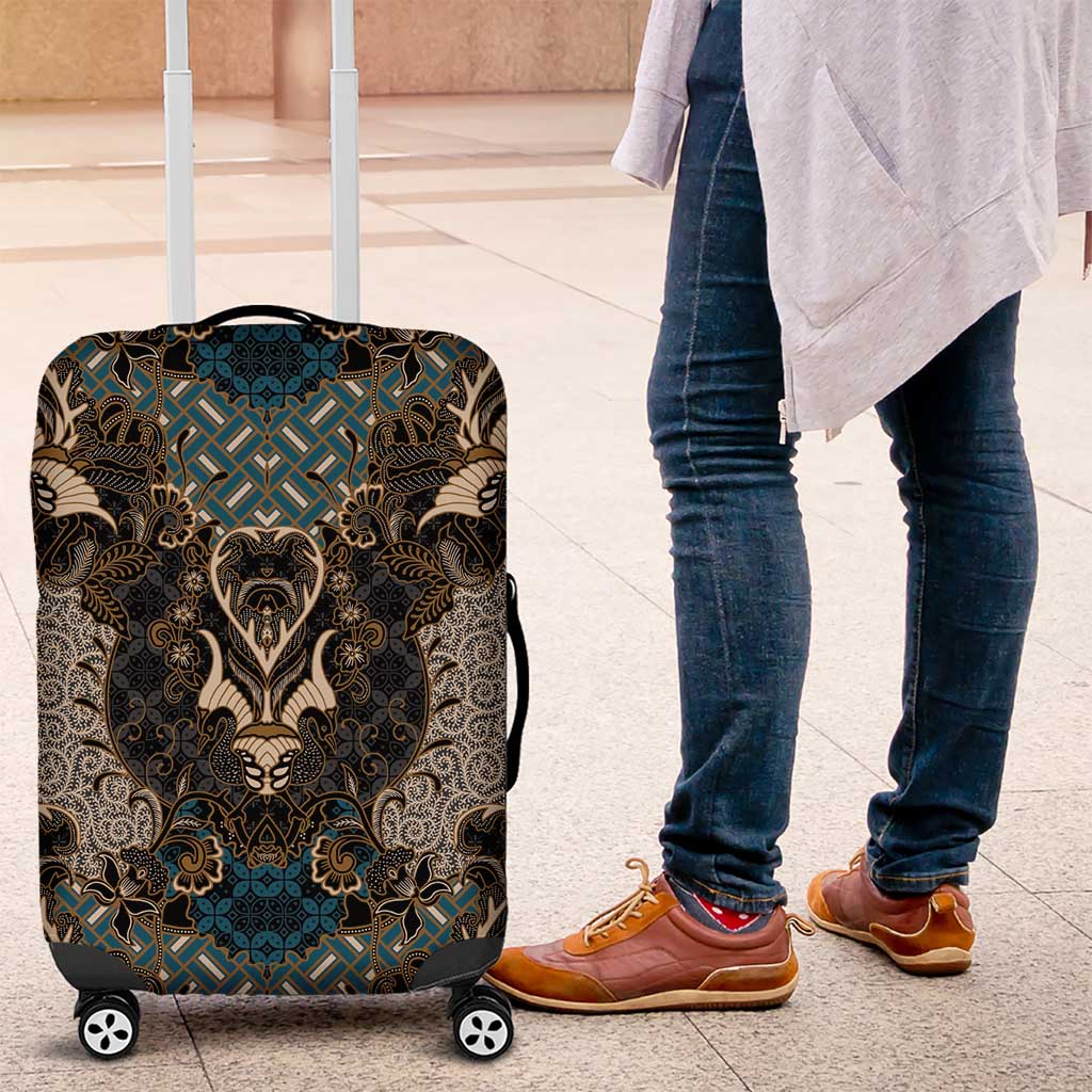Madiba Nelson Mandela Luggage Cover Indonesia Batik Black - Wonder Print Shop