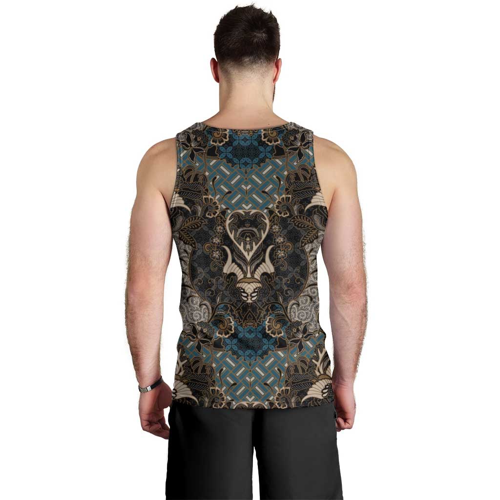 Madiba Nelson Mandela Men Tank Top Indonesia Batik Black - Wonder Print Shop