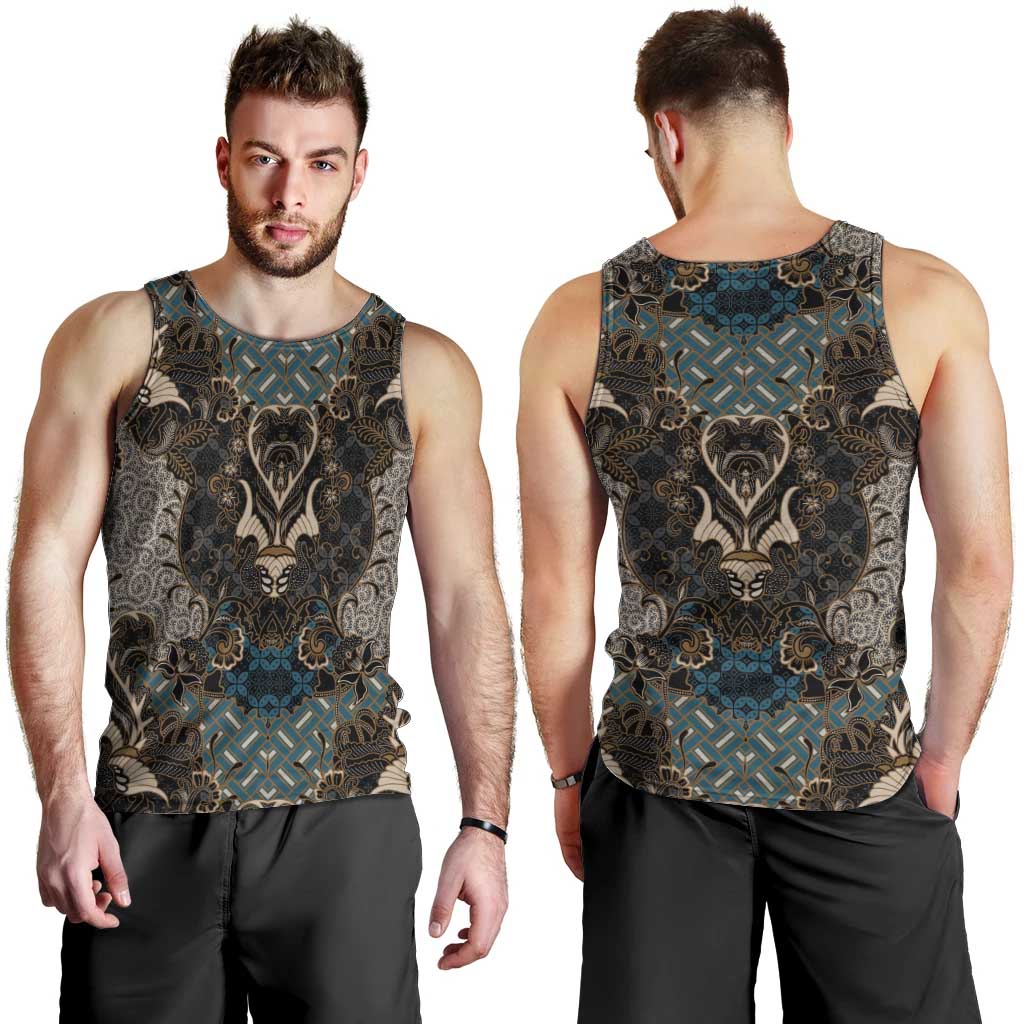 Madiba Nelson Mandela Men Tank Top Indonesia Batik Black - Wonder Print Shop