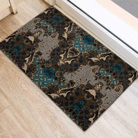 Madiba Nelson Mandela Rubber Doormat Indonesia Batik Black - Wonder Print Shop